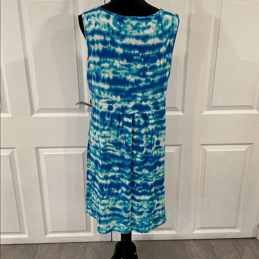 Women’s style & co Blue Tie-Dye Sleeveless Dress. Size 1X - Picture 7 of 10